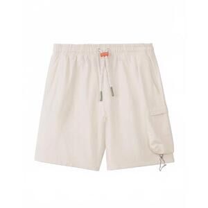 NEW STAPLE men's nylon taslan cargo shorts in cream